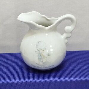 Precious Moments Purr-Fect Grandma Miniature Pitcher 1986 Porcelain Enesco VTG